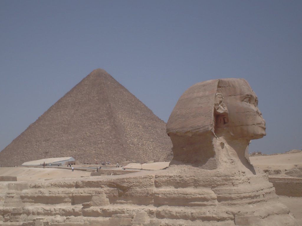 Sphinx with pyramid